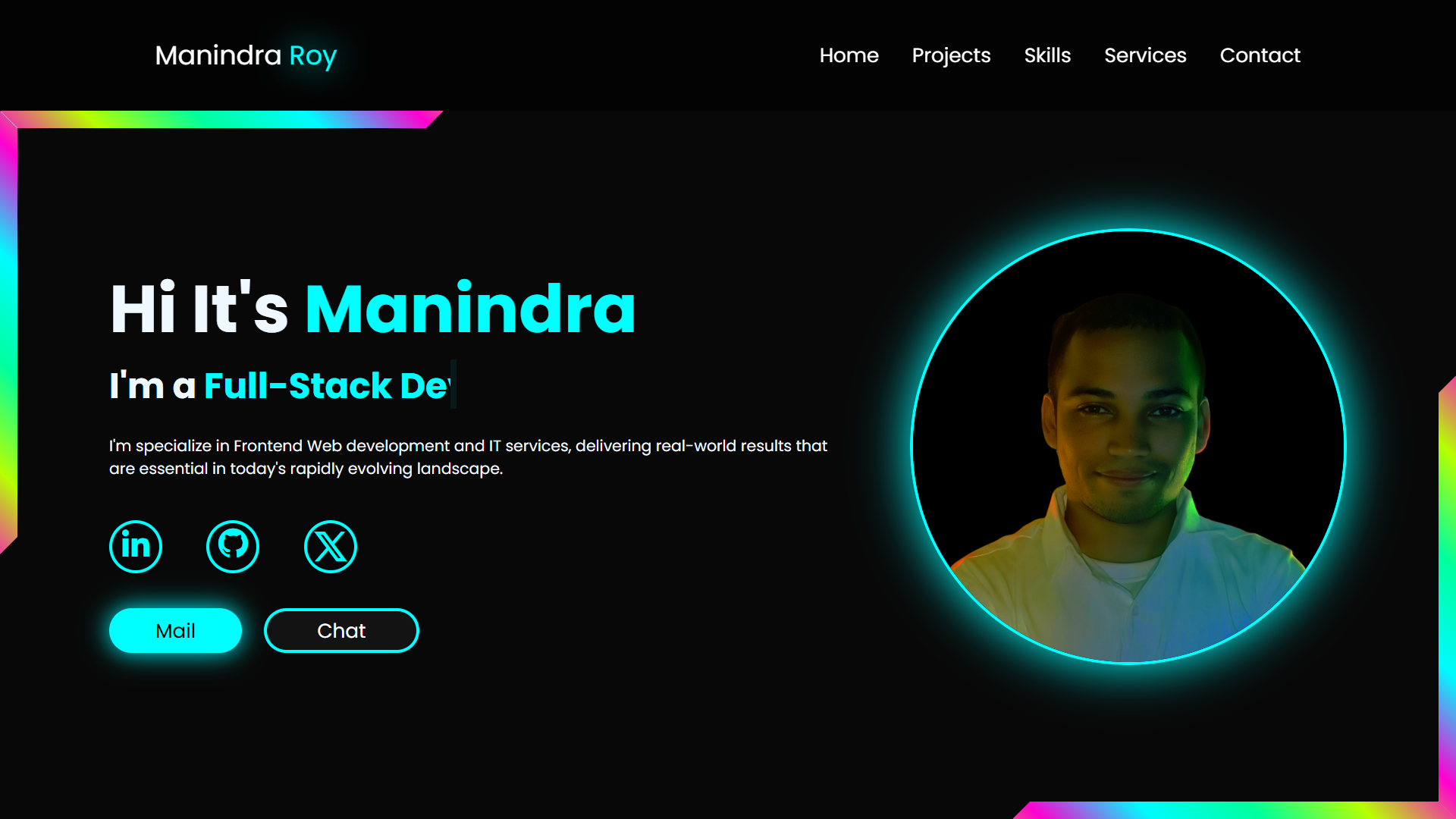 Landing Page of My Previous Portfolio